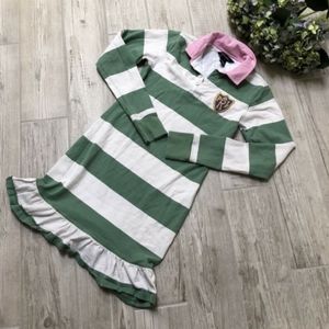 Ralph Lauren Girls Striped POLO dress Green White